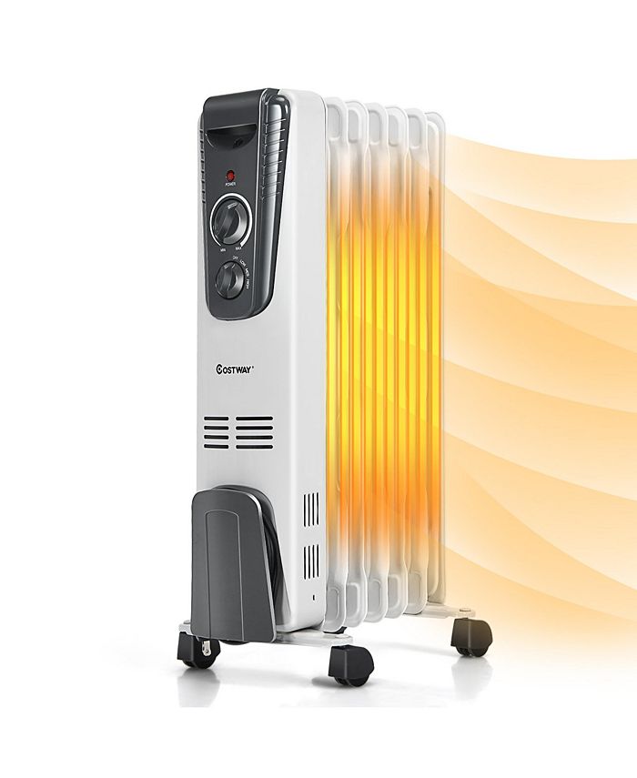 Costway 1500W Electric Oil Filled Radiator Space Heater 5.7 Fin Thermostat  Room Radiant - Macy's