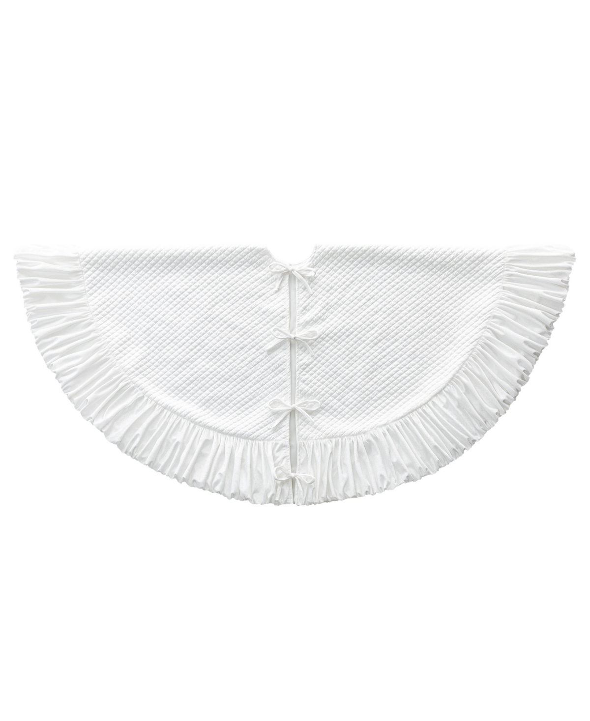 Shop Glitzhome 60"d Oversized Deluxe Velvet Ruffled Christmas Tree Skirt In White
