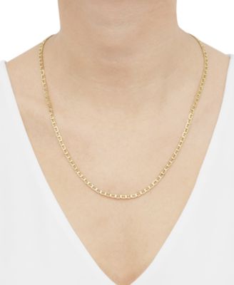 Lightweight 22" Mariner Link Chain Necklace (4mm) in 14k Gold