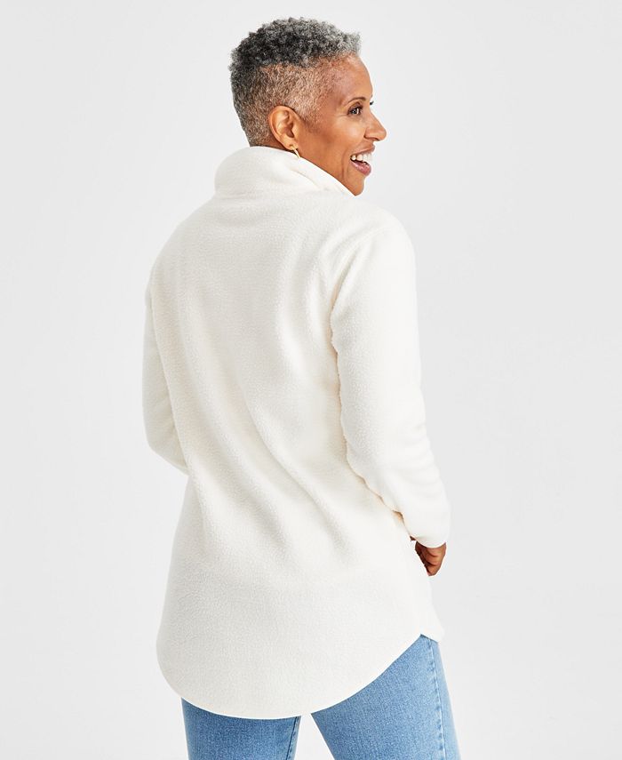 Style & Co Women's QuarterZip Sherpa Fleece Pullover, Created for Macy