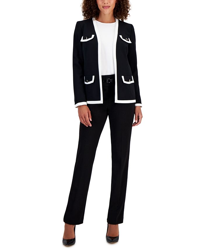 Kasper Women's Framed Cardigan Jacket & Bootcut Pants - Macy's