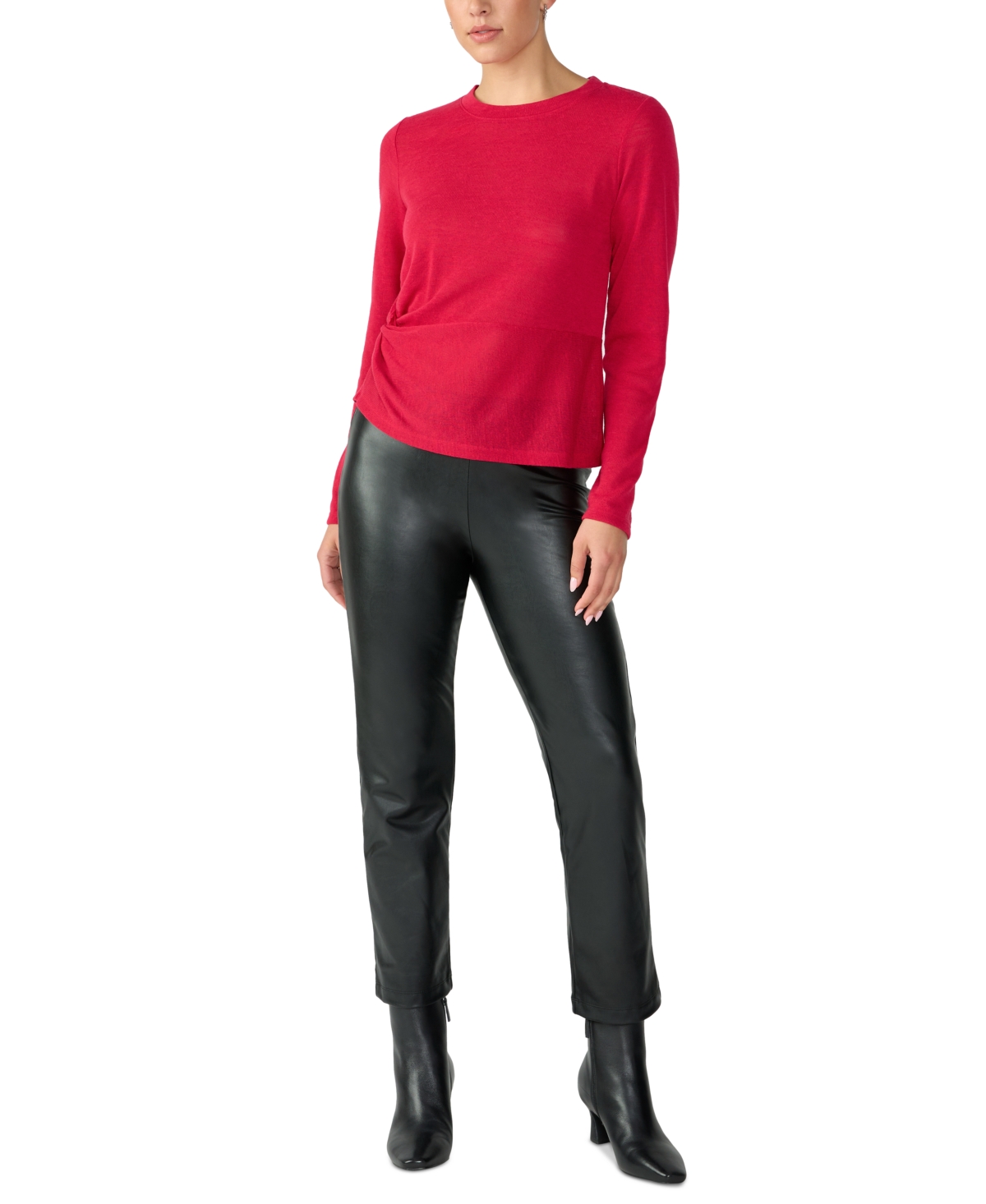Sanctuary Knot Your Business Knit Top In Cranberry