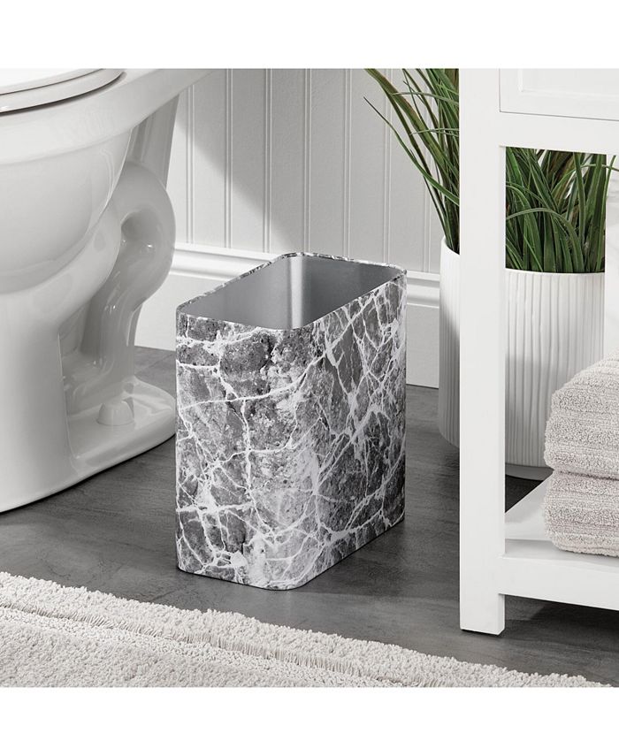 mDesign Metal 2.4 Gallon Bathroom Trashcan Wastebasket Garbage Bin
