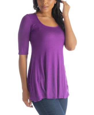 Women's Elbow Sleeve Swing Tunic Top