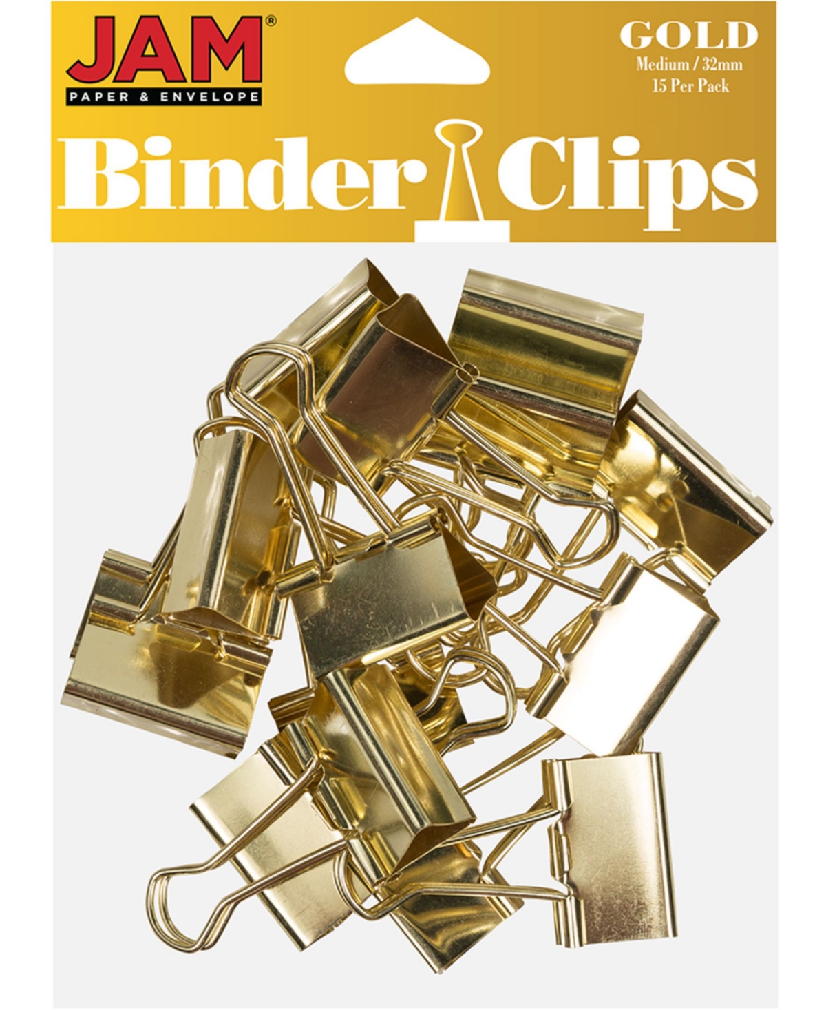 Jam Paper Colorful Binder Clips In Gold