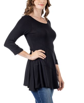 Women's Ruched Sleeve Swing Tunic Top