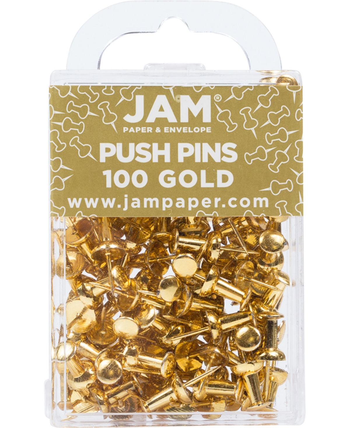 Colorful Push Pins - Pushpins - 100 Per Pack - Gold