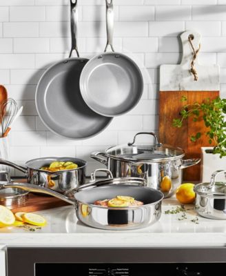 HENCKELS Clad H3 Ceramic Nonstick 10-Piece Stainless Steel Ceramic Nonstick Cookware Set 
