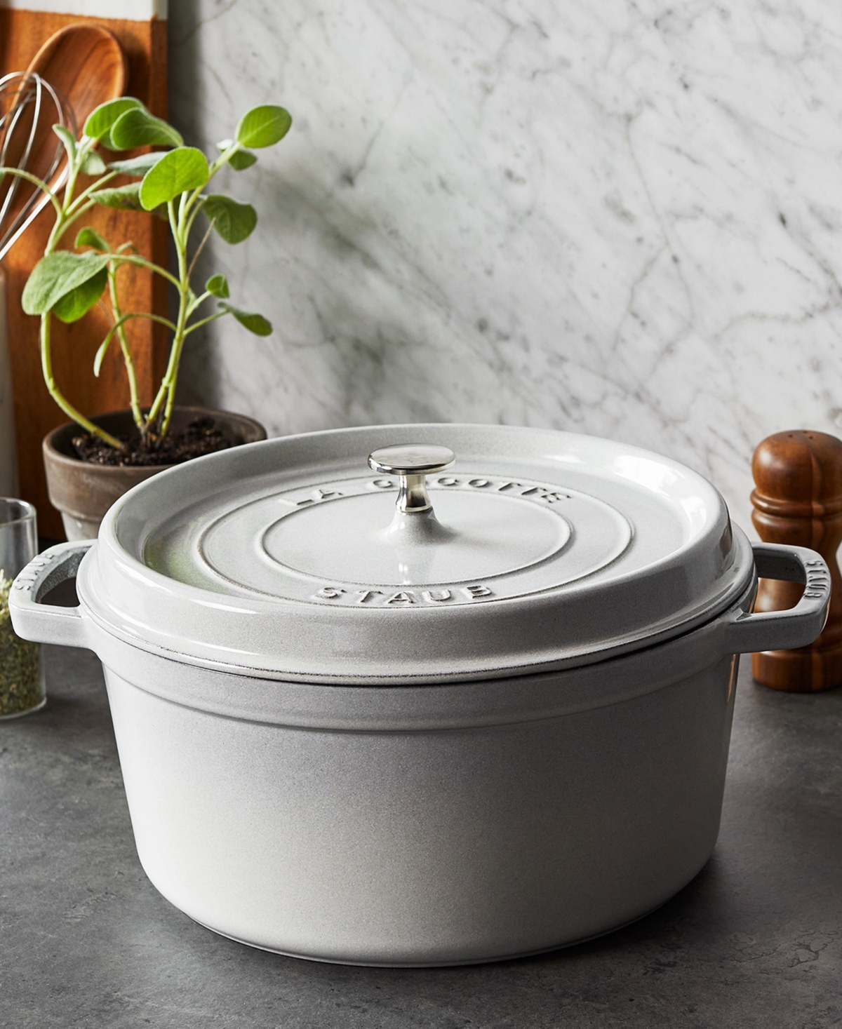 Shop Staub Cast Iron 7 Quart Round Cocotte In White