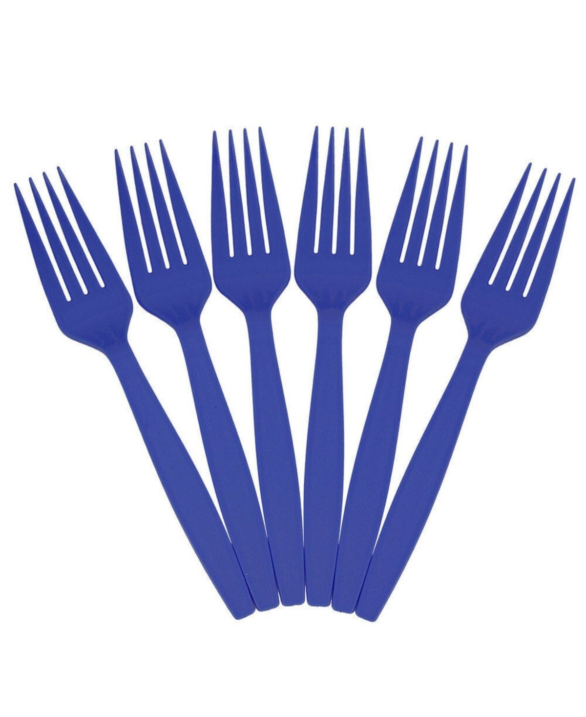 Big Party Pack of Premium Plastic Forks - 100 Disposable Forks Per Box - Blue