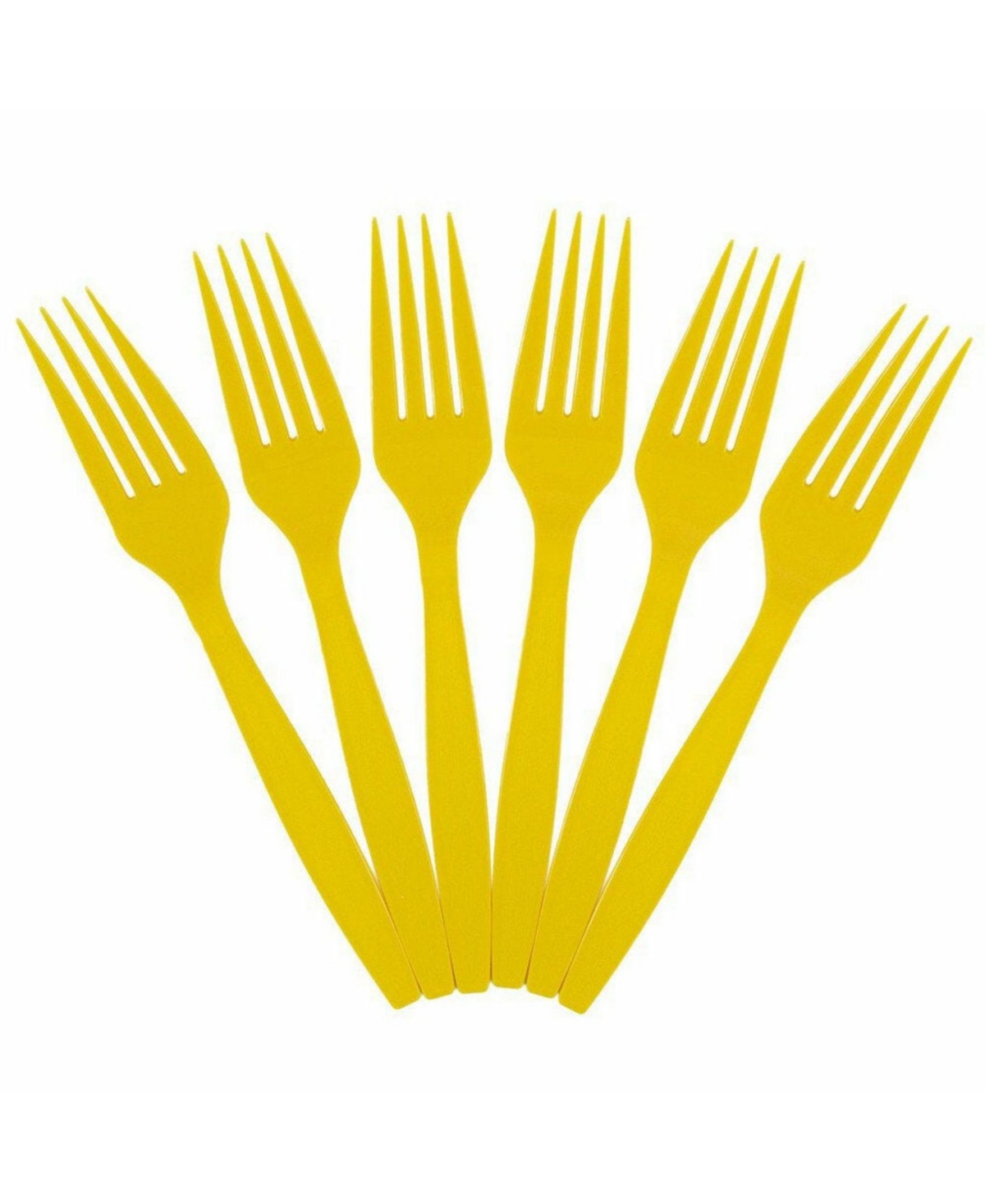 Big Party Pack of Premium Plastic Forks - 100 Disposable Forks Per Box - Yellow