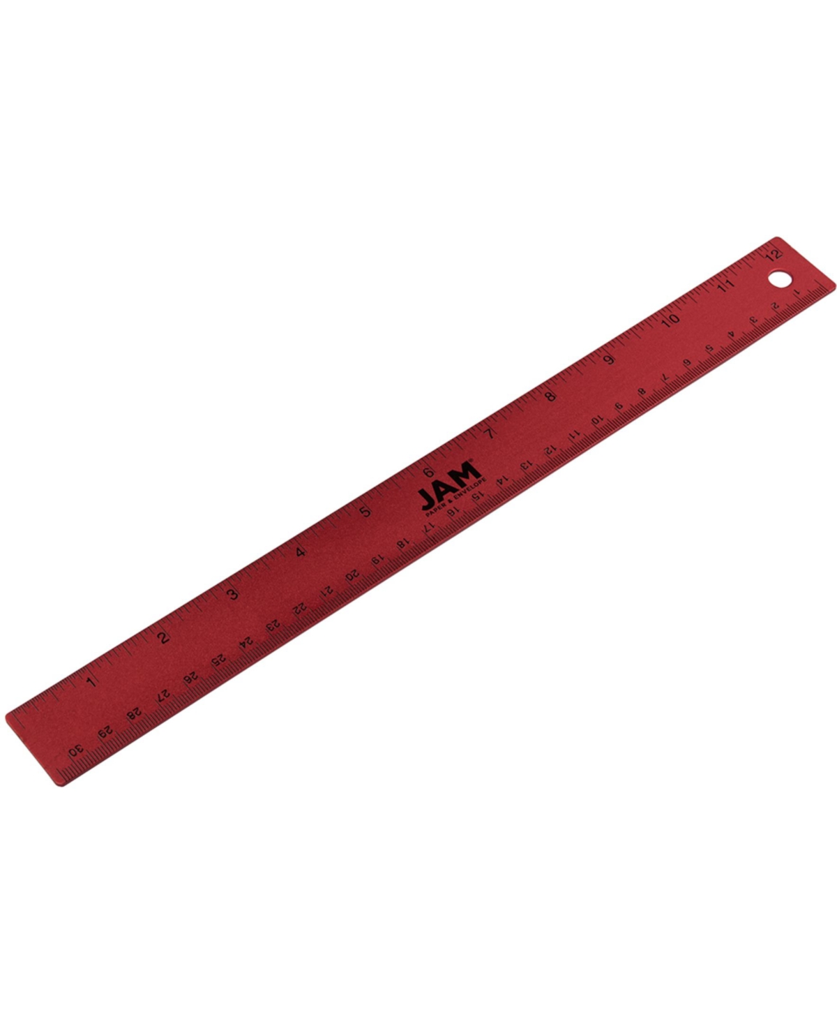 Jam Paper Strong Aluminum Ruler In Red Metallic