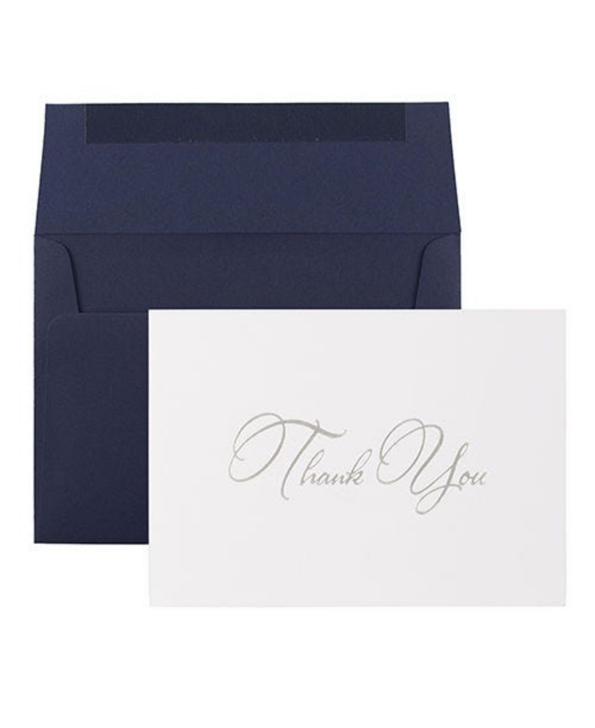 Jam Paper Thank You Card Sets In Silver Script Cards Navy Envelopes