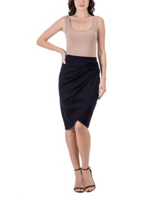 Women's Elastic Waist Knee Length Pencil Skirt