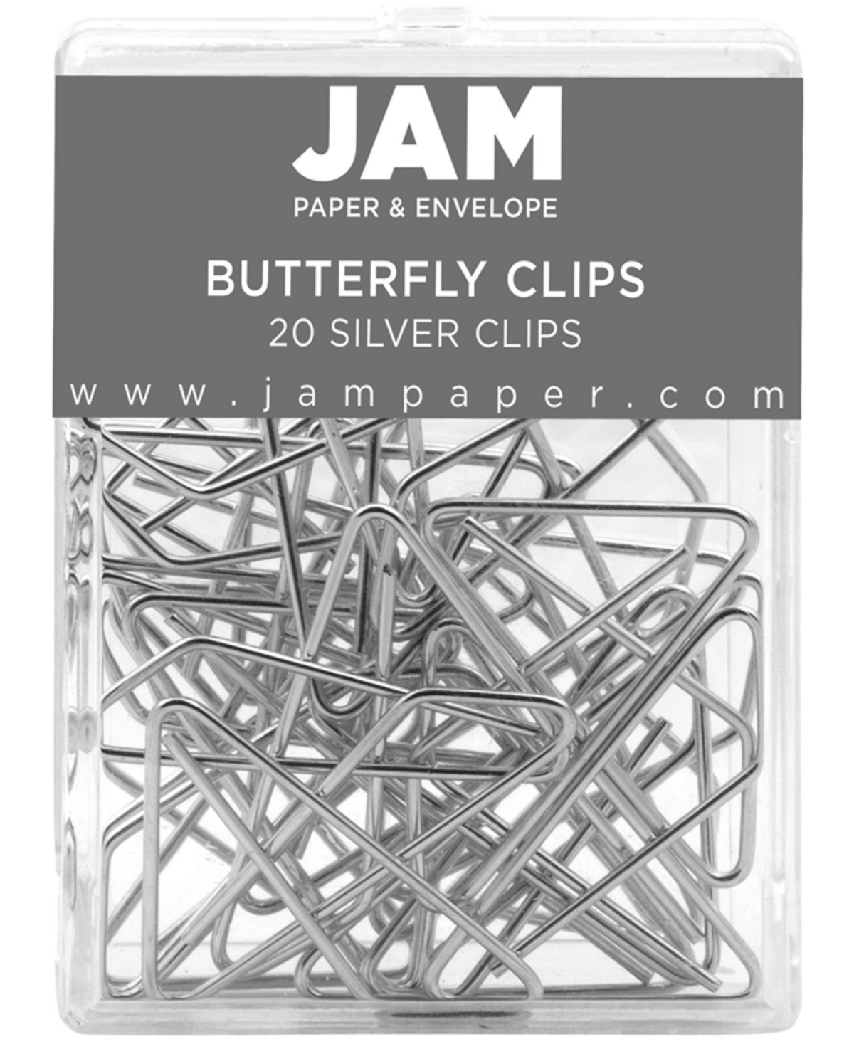 Jam Paper Colorful Butterfly Clips In Silver