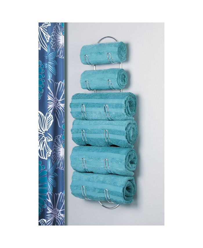 mDesign Steel Wall Mount Towel Rack with 6 Compartments Macy's