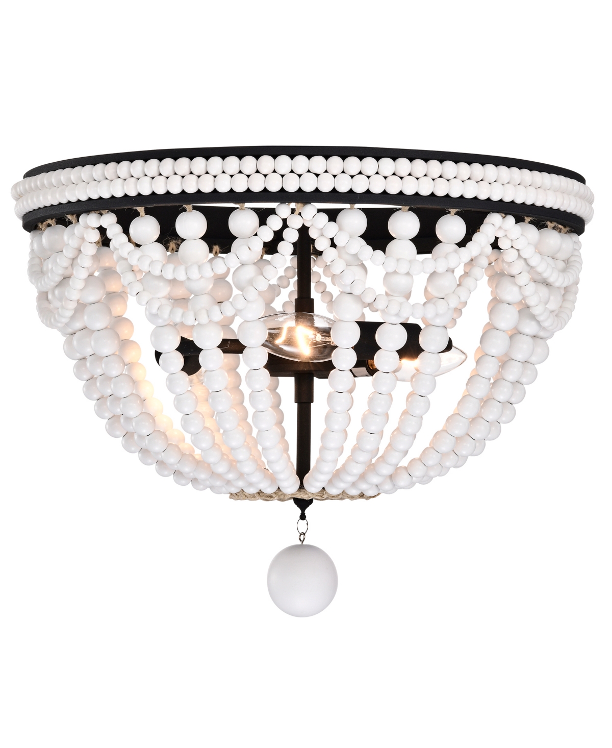 Home Accessories Hudson 16" Indoor Finish Flush Mount Ceiling Light With Light Kit In Iron Black And Gloss White