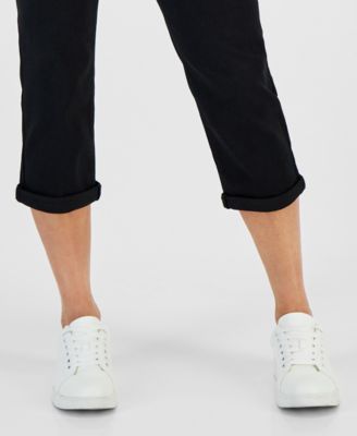 Petite Mid-Rise Curvy Roll-Cuff Capri Jeans, Created for Macy's