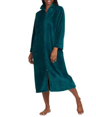 Miss Elaine - Women's Textured Zip-Front Robe