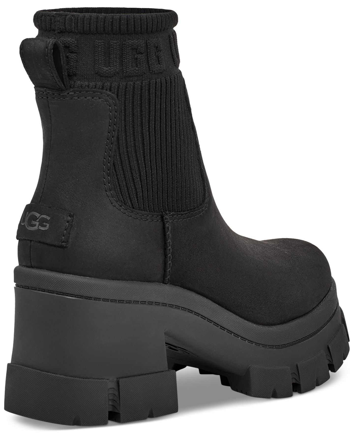 Женские ботинки UGG Brooklyn Pull-On Lug Chelsea, цвет: Чёрный — фото 3