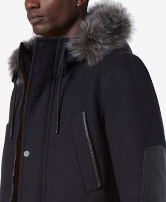 Men's Dawson Hooded Parka with Faux-Leather & Faux-Fur Trim