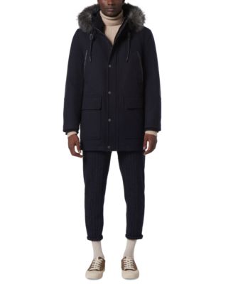 Men's Dawson Hooded Parka with Faux-Leather & Faux-Fur Trim