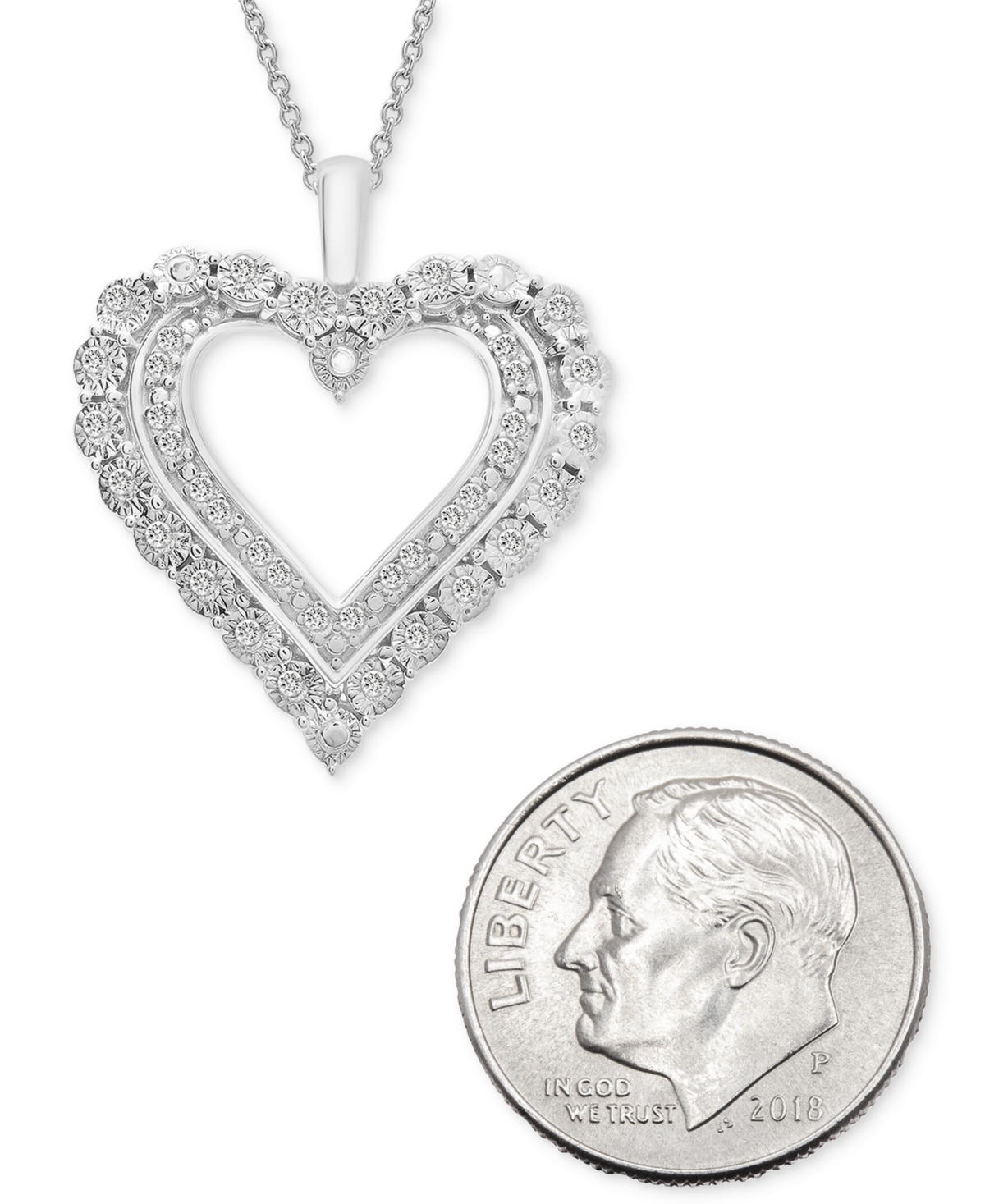 Diamond Open Heart 18