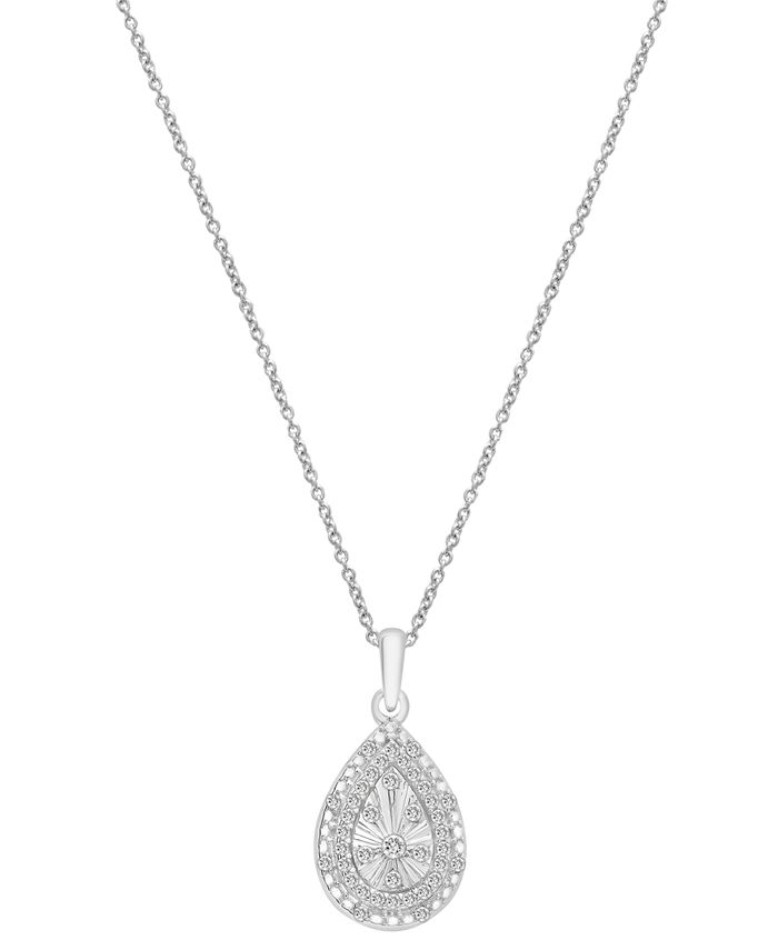 Macy's Diamond Teardrop Pendant Necklace