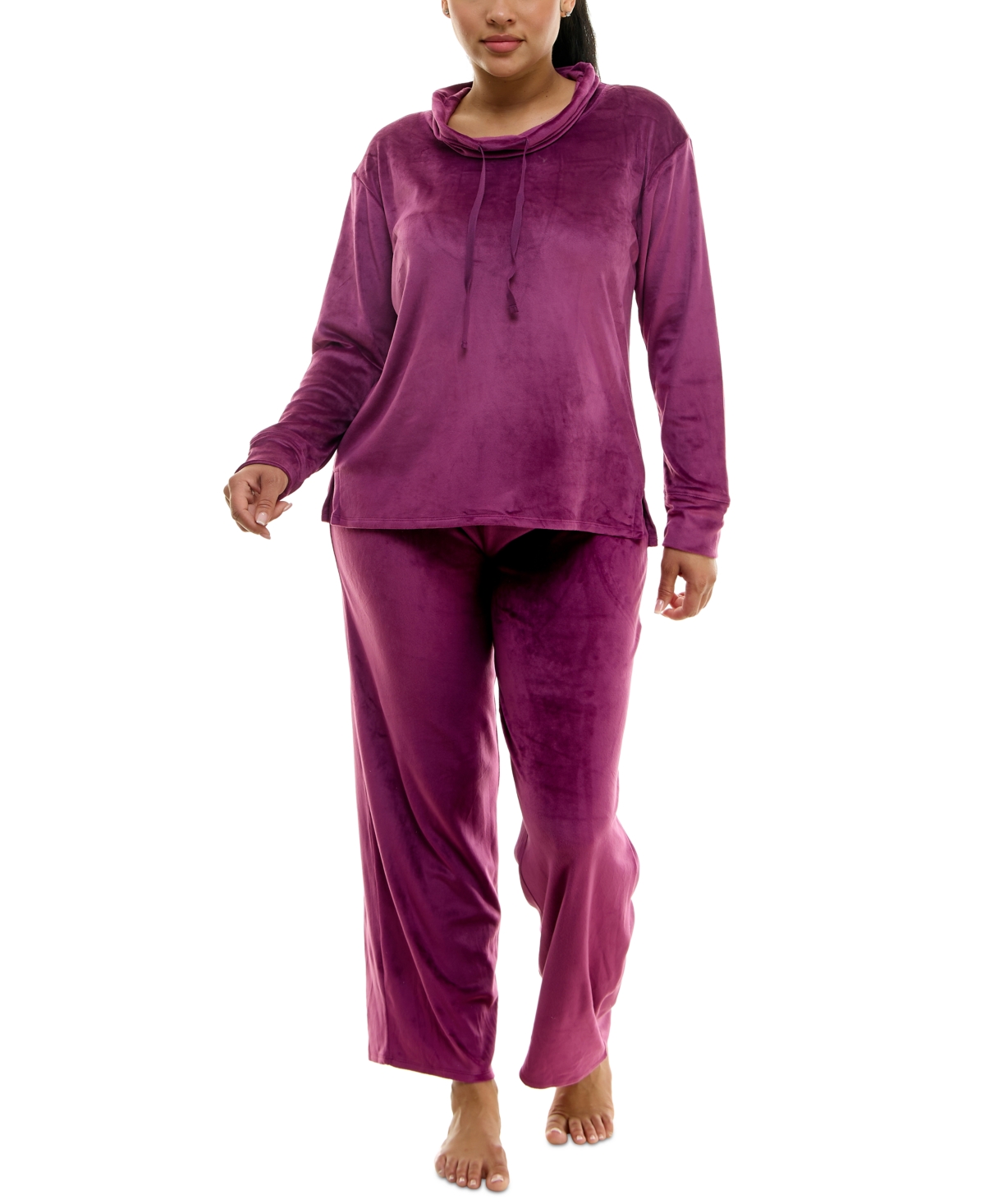 Roudelain Women's 2-pc. Velour Hoodie Pajamas Set In Dark Purple