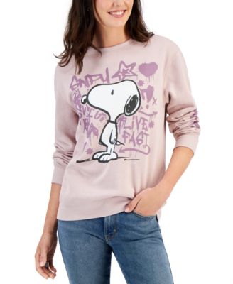 Peanuts - Juniors' Snoopy Graffiti Crewneck Sweatshirt