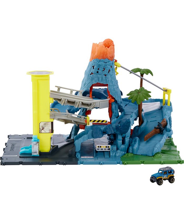Matchbox Cars Playset with 1 64 Scale Toy SUV Volcano Escape with
