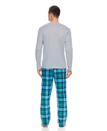 Joe Boxer Blue Tartan Plaid 3 Piece Pajama Set