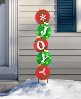 42" H Metal Joy Ornament Yard Stake or Wall Decor
