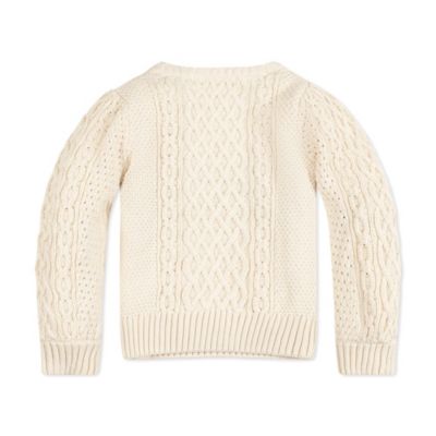 Girls Long Sleeve Cable Knit Fisherman Sweater