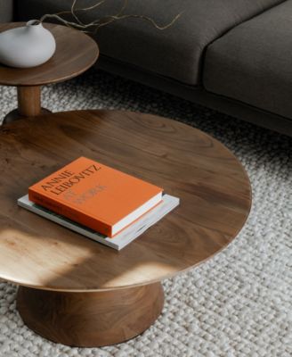 Nels 16" Acacia Wood Round End Table