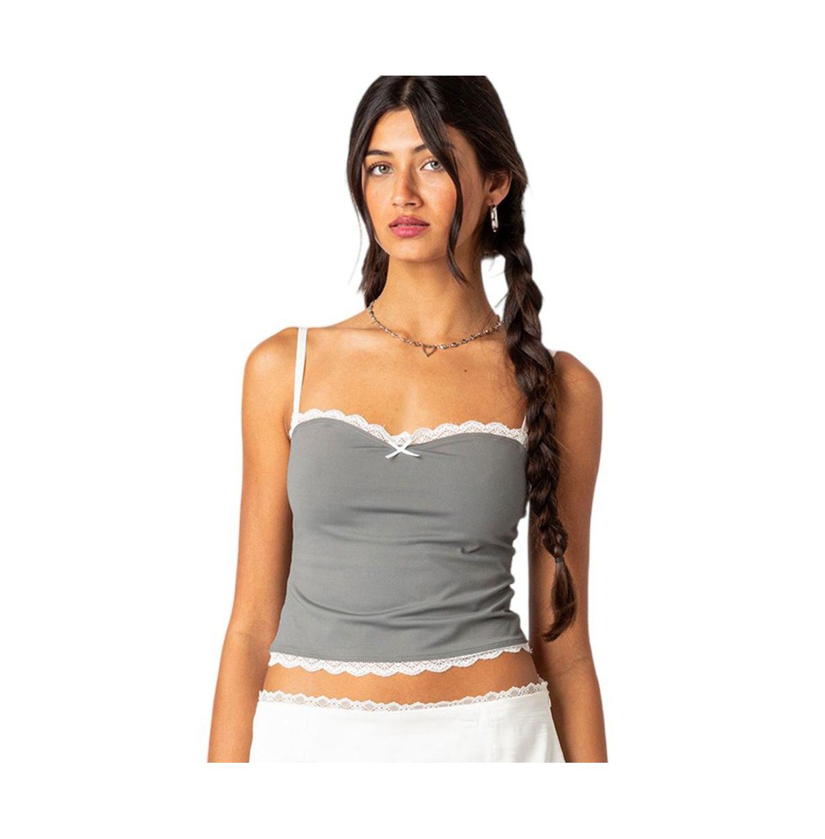EDIKTED WOMEN'S ALARA LACE TRIM TANK TOP