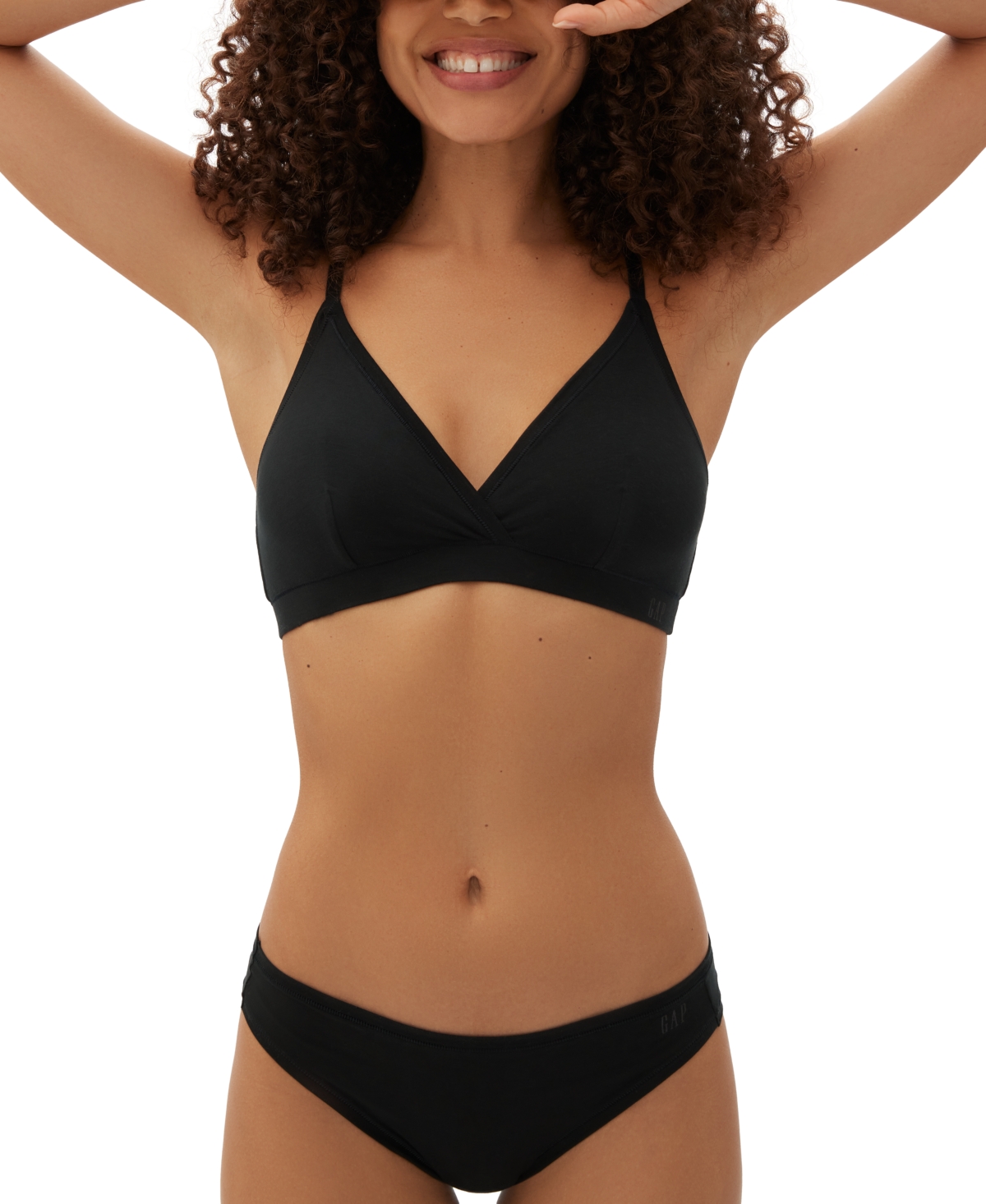 GapBody Women's Everyday Essentials Laser Bonded Thong Underwear GPW00383 - True Black