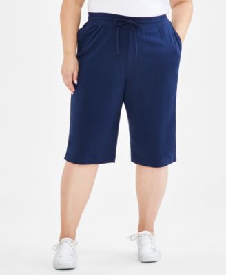 Style & Co - Plus Size Solid Pull-On Knit Skimmer Pants