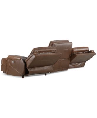 CLOSEOUT! Hansley 3-Pc. Zero Gravity Leather Sectional with Power Recliner and Chaise, Created for Macy's