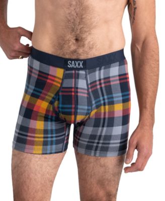 SAXX Men's Ultra Super Soft Relaxed-Fit Moisture-Wicking Plaid Boxer Briefs