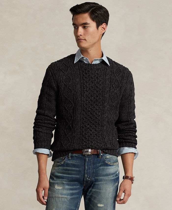 Polo Ralph Lauren Men's The Iconic Fisherman's Sweater - Macy's