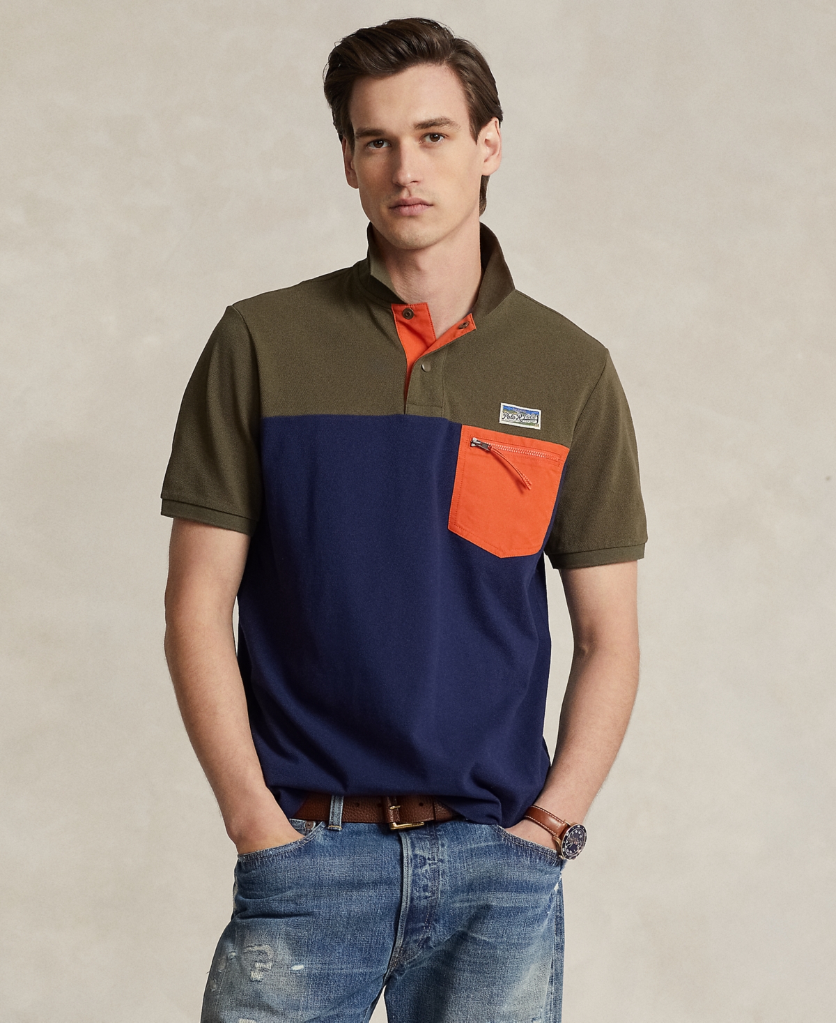 Polo Ralph Lauren Men's Classic-fit Mesh Utility Polo Shirt In Dark Cobalt Multi