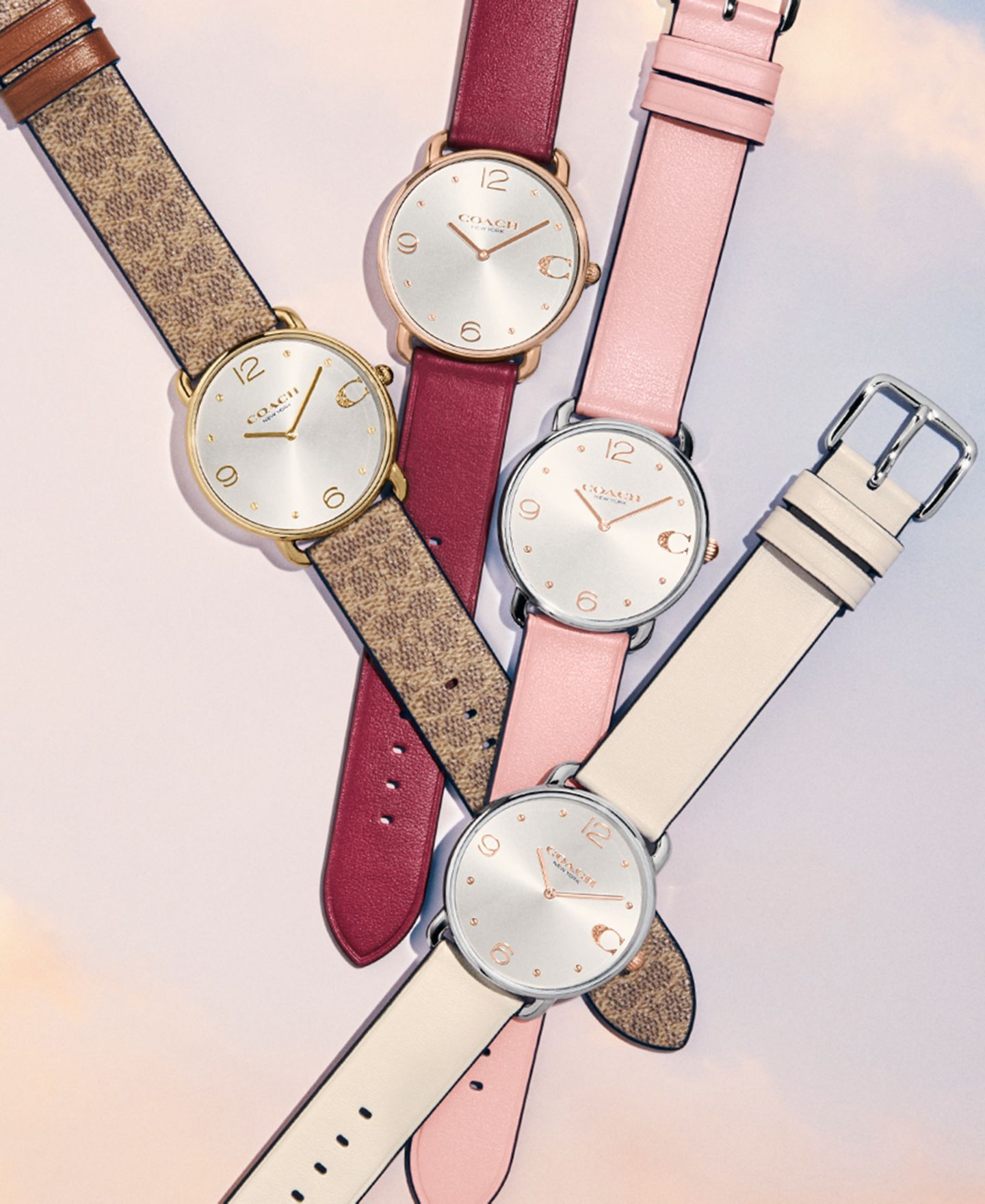 Женские часы COACH Elliot Blush Leather Strap Watch, 36mm — фото 4