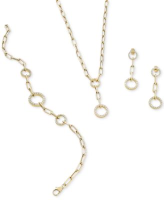 Diamond Circle Link Drop Earrings (1/2 ct. t.w.) in 14k Gold, Created for Macy's