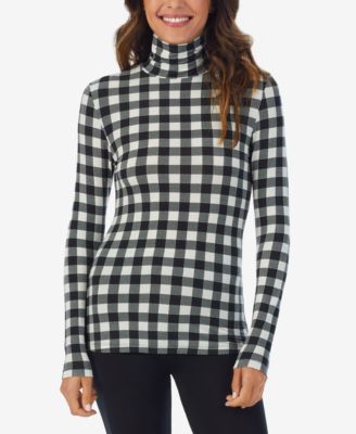 Cuddl Duds - Petite Softwear Buffalo Check Turtleneck Top