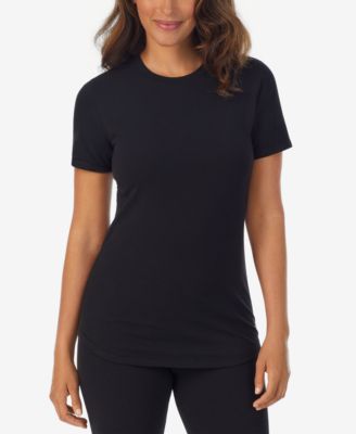 Cuddl Duds - Petite Short-Sleeve Scoop-Neck Tee