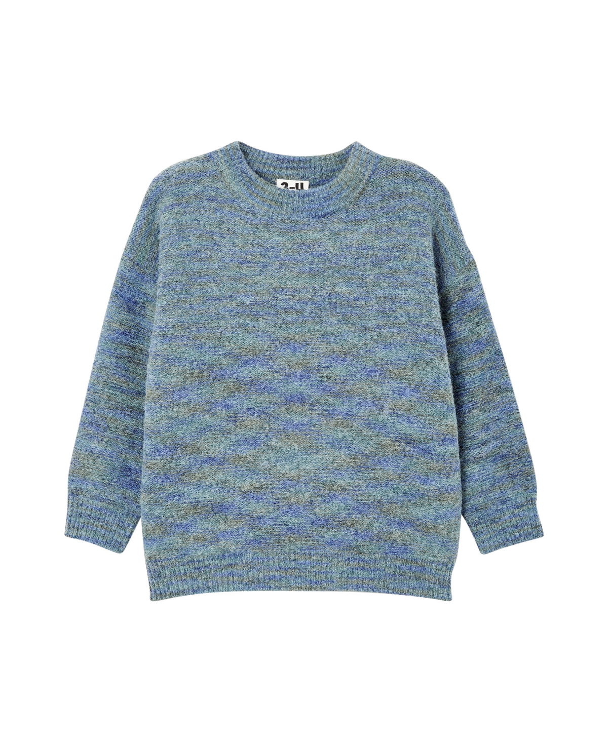 Cotton On Little Boys Blake Long Sleeve Knit Crewneck Sweater In In The Navy Space Dye