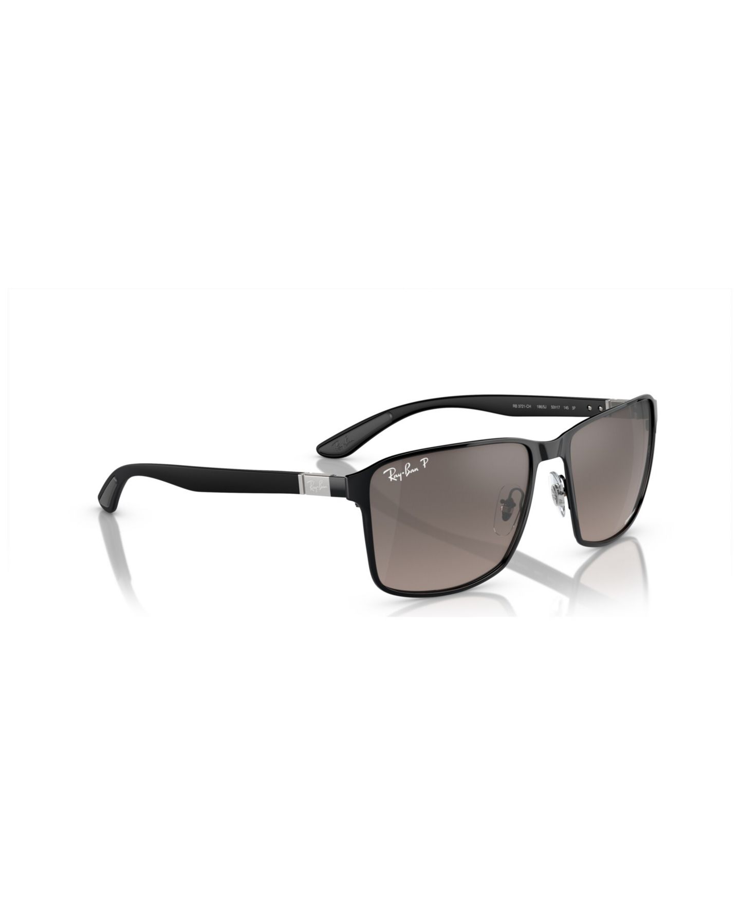 Солнцезащитные очки Ray-Ban Unisex Polarized Sunglasses, Mirror Gradient Polar RB3721CH, цвет: Чёрный — фото 5