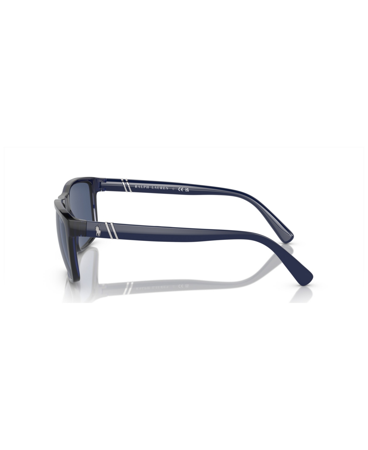 Shop Polo Ralph Lauren Men's Sunglasses Ph4133 In Shiny Transparent Navy Blue