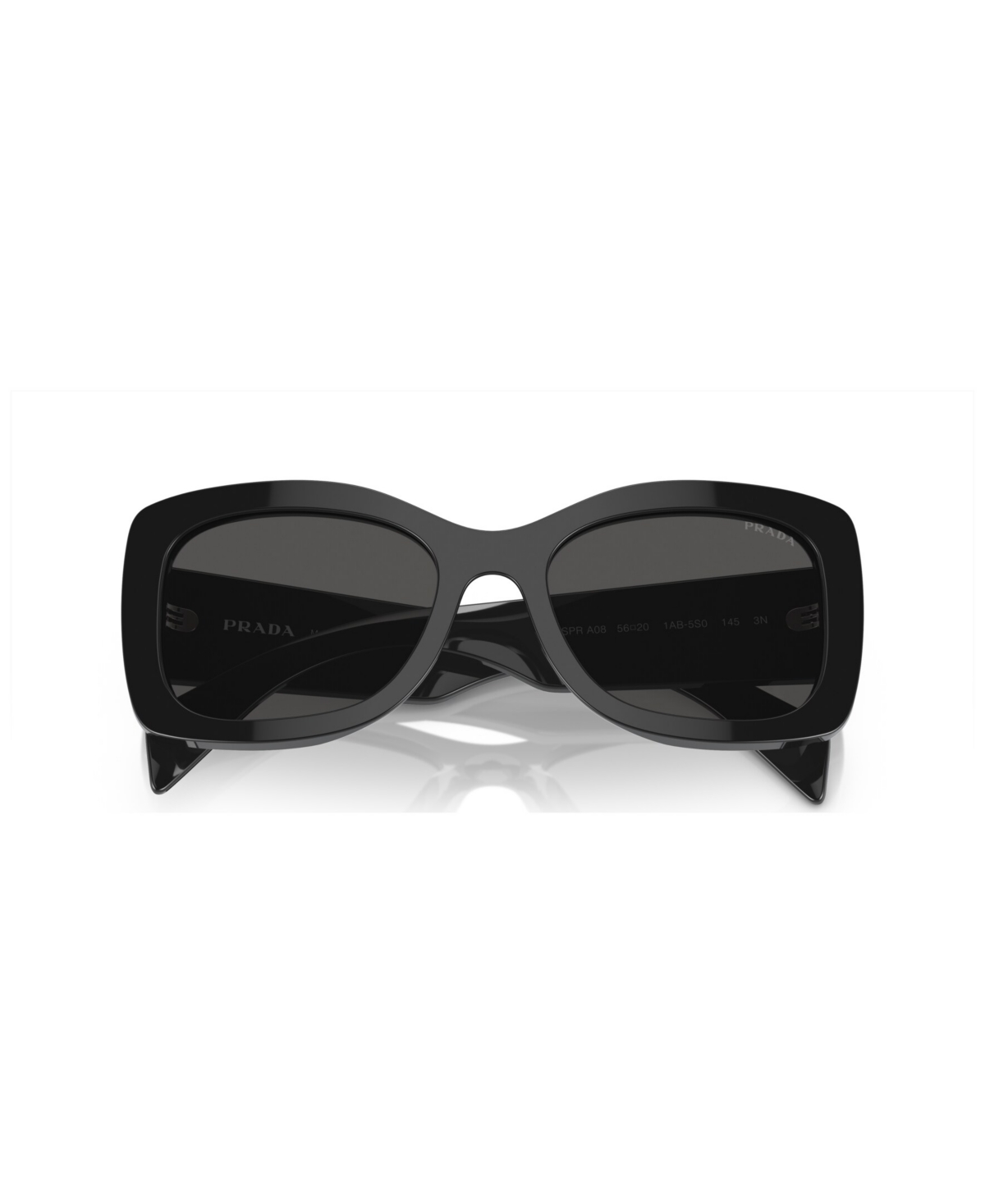 Prada Lettering Oval Women's Sunglasses, Pr A08s In Black